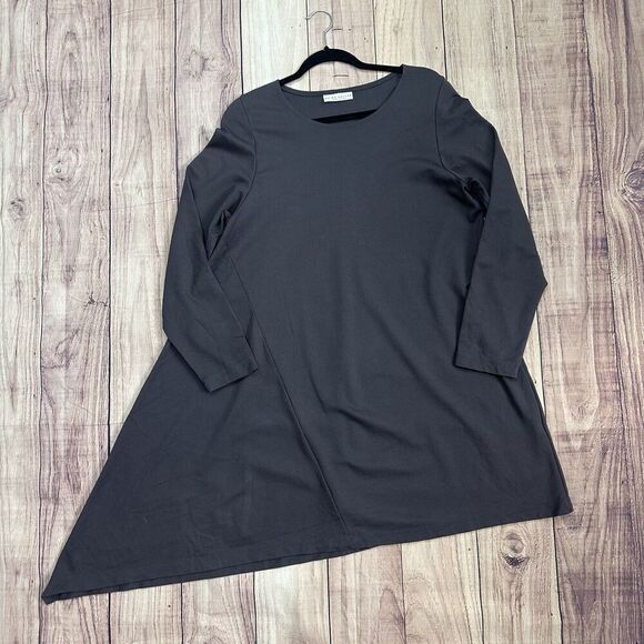 Bryn Walker Tunic Top Brown Lagenlook Basic Modal Spandex Long Sleeve Size Large - Picture 1 of 7